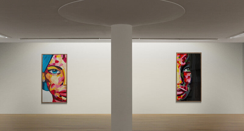 "Twin Avatar blue" as Fine art print