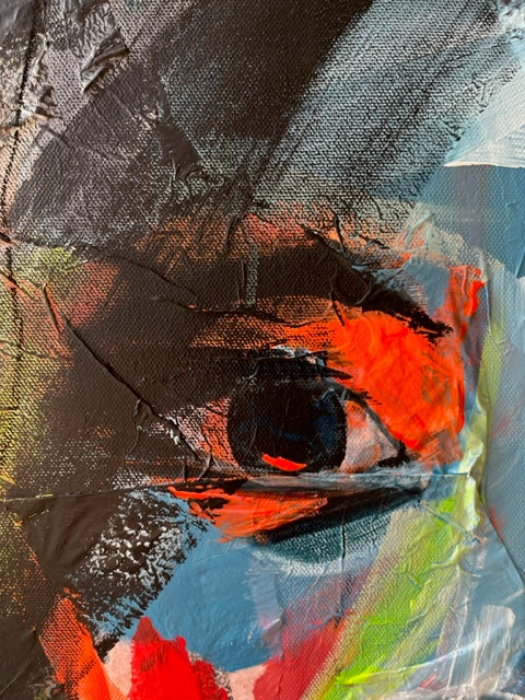 Abstract "neon face" as Fine art print