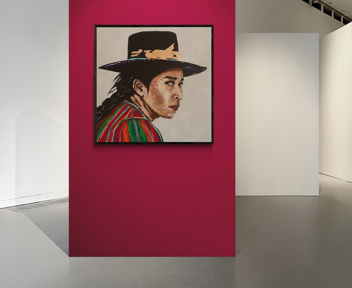 "Piero" is a mixed media painting on canvas