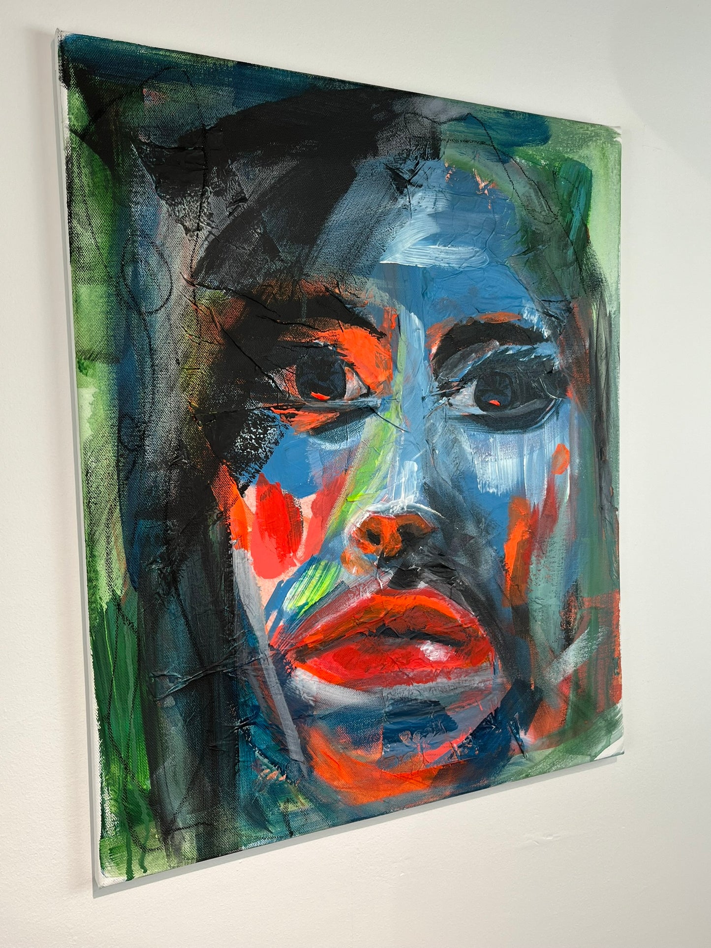 Abstract "neon face" as Fine art print