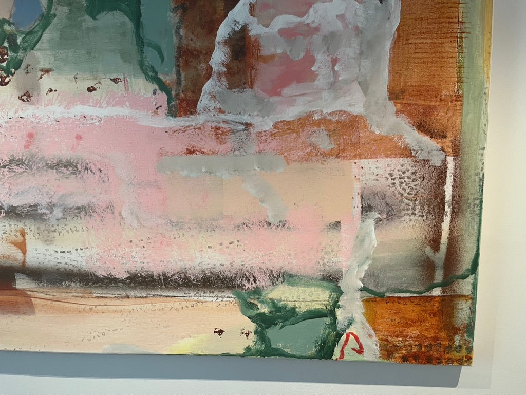 "Desert" colourful abstract mixed media on canvas