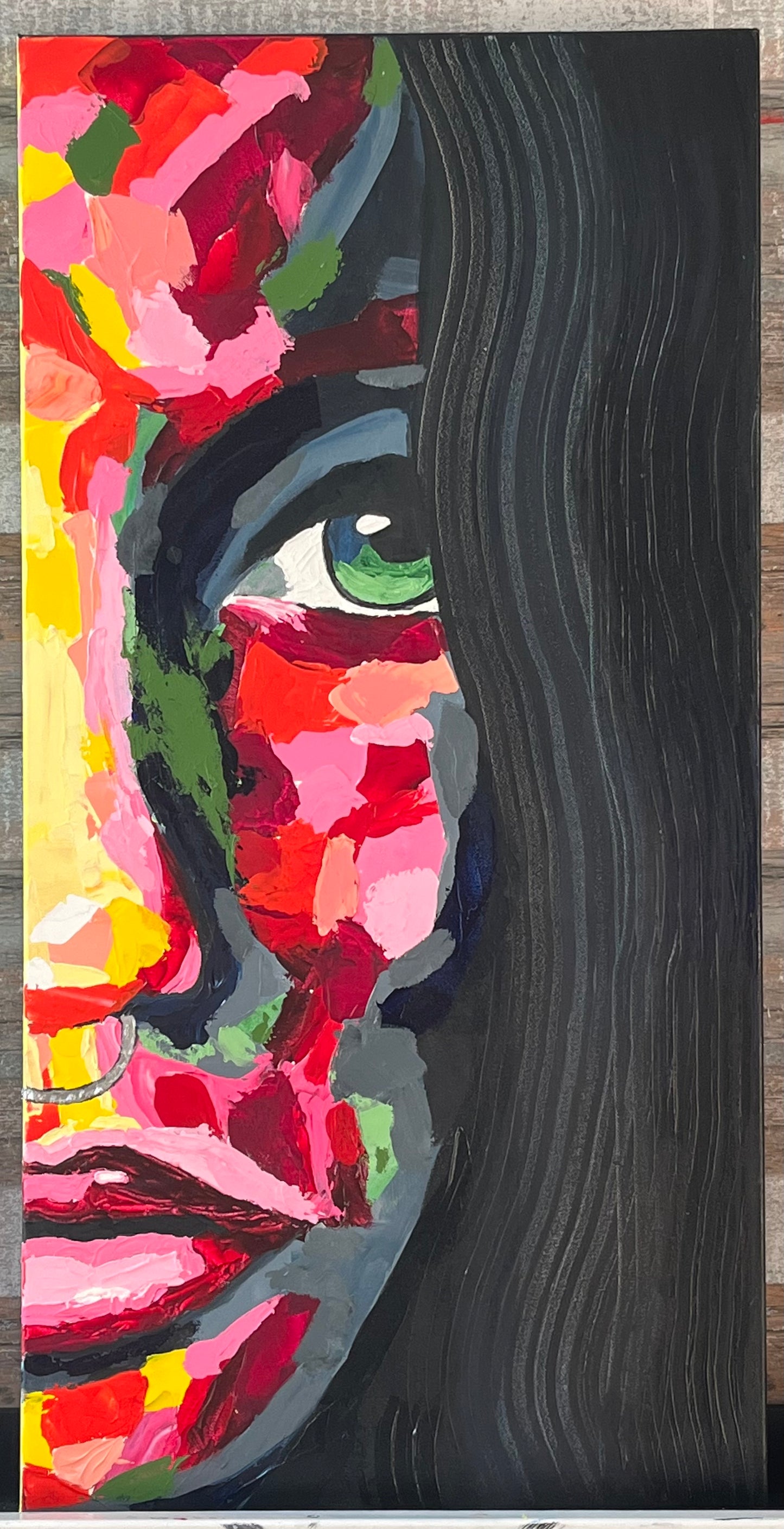 "Twin Avatar" dark acrylics on canvas
