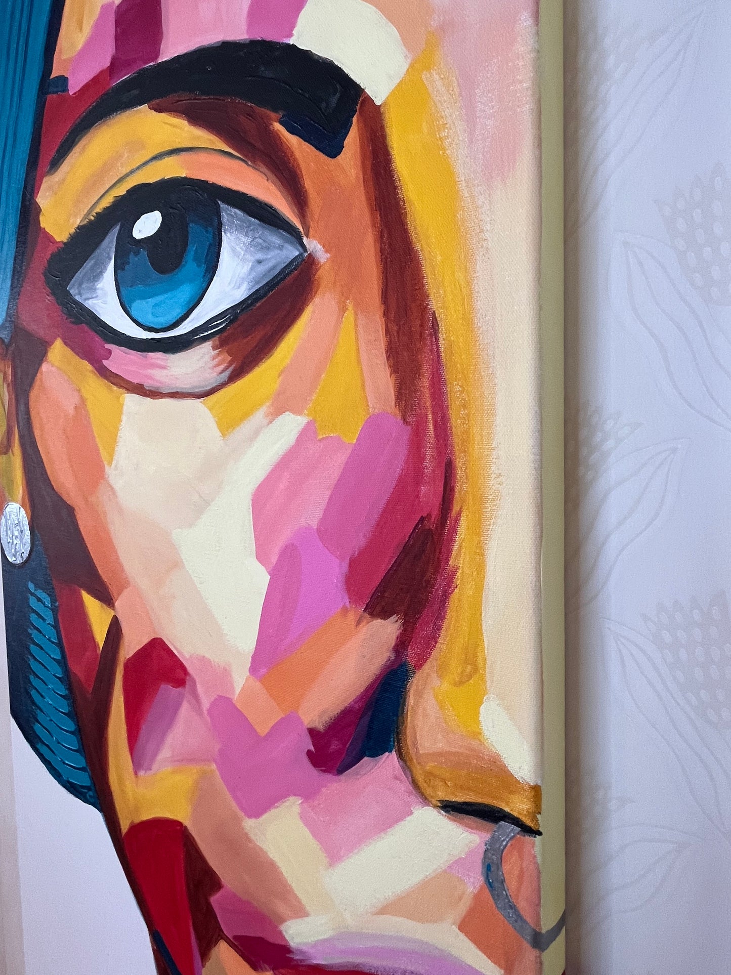 "Twin Avatar blue" colourful acrylics on canvas