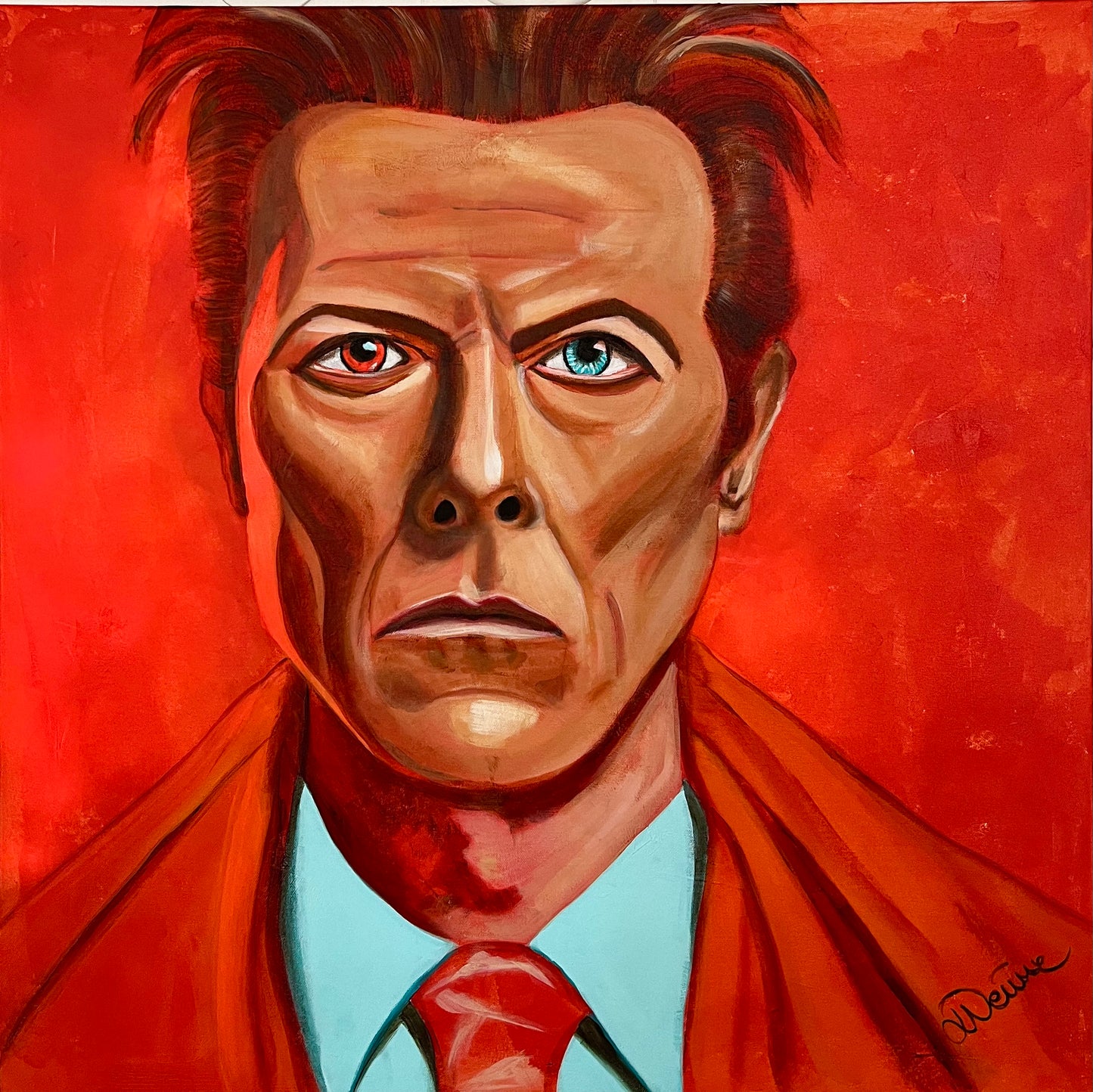 "Bowie" mixed media painting on canvas